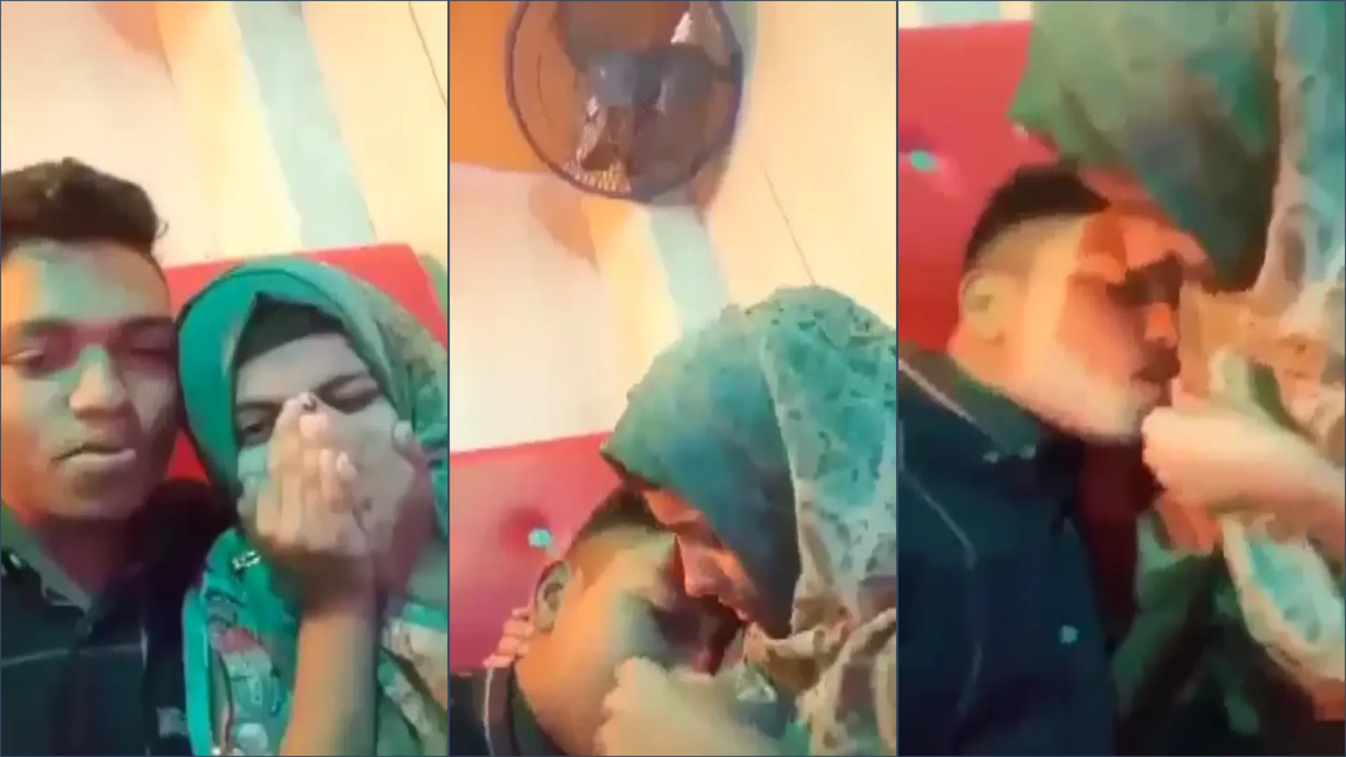 Chhapri Muslim Couple Romance in Restaurant Kissing Boobs Sucking Viral Clip - Desi Video